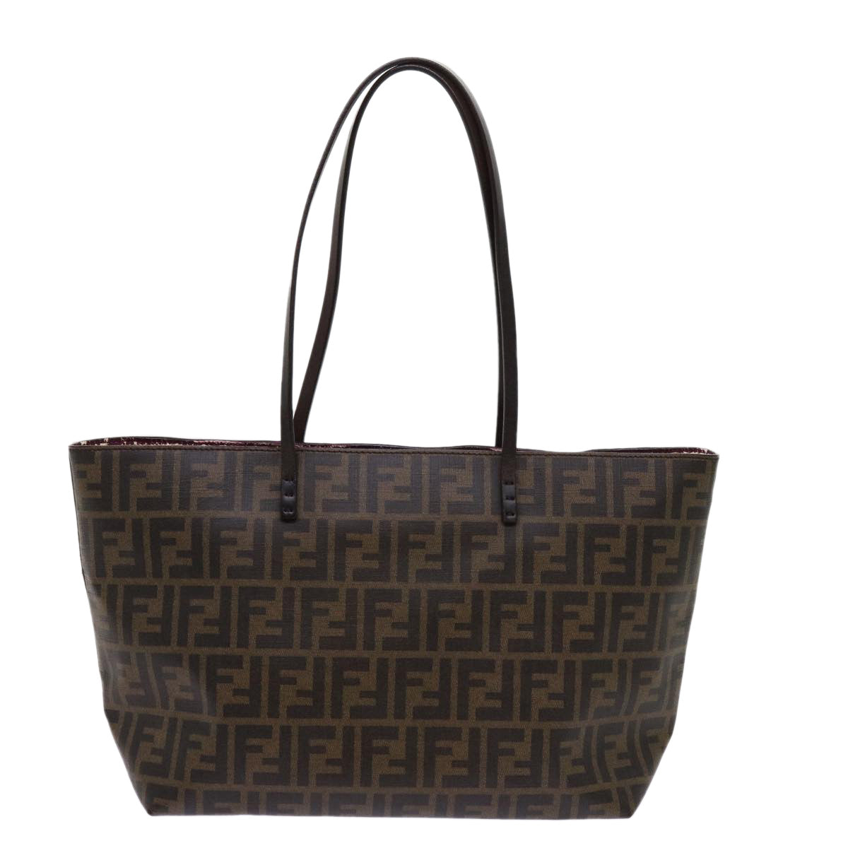 Luxury FendiZucca Canvas Tote Bag Black Brown63397