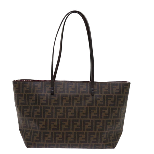Luxury FendiZucca Canvas Tote Bag Black Brown63397