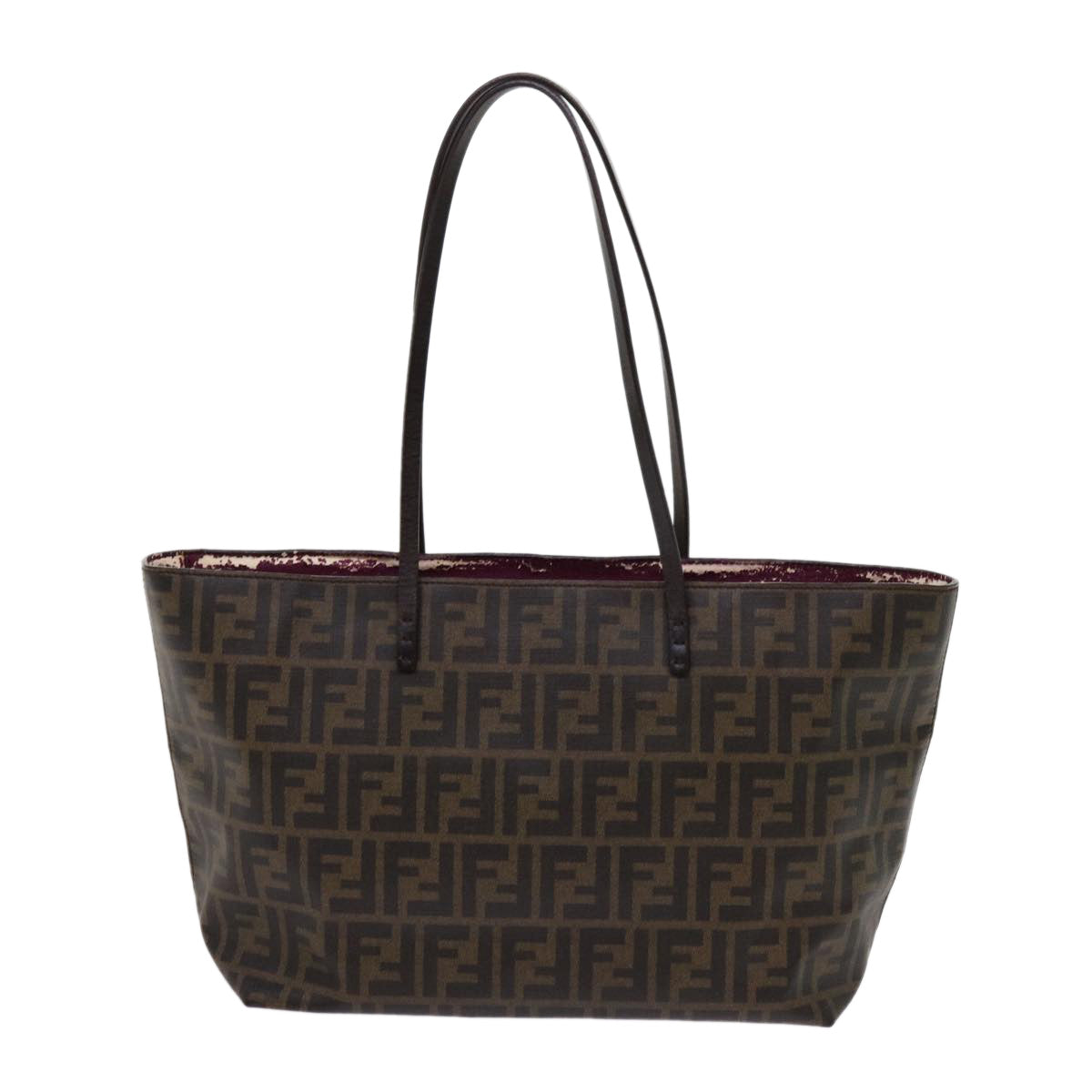 Luxury FendiZucca Canvas Tote Bag Black Brown63397