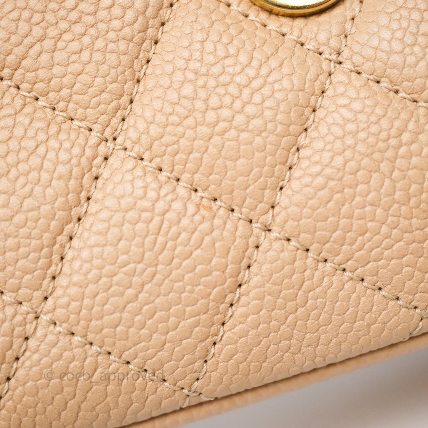 Chanel Small CC Filigree Flap Quilted Beige Black Caviar