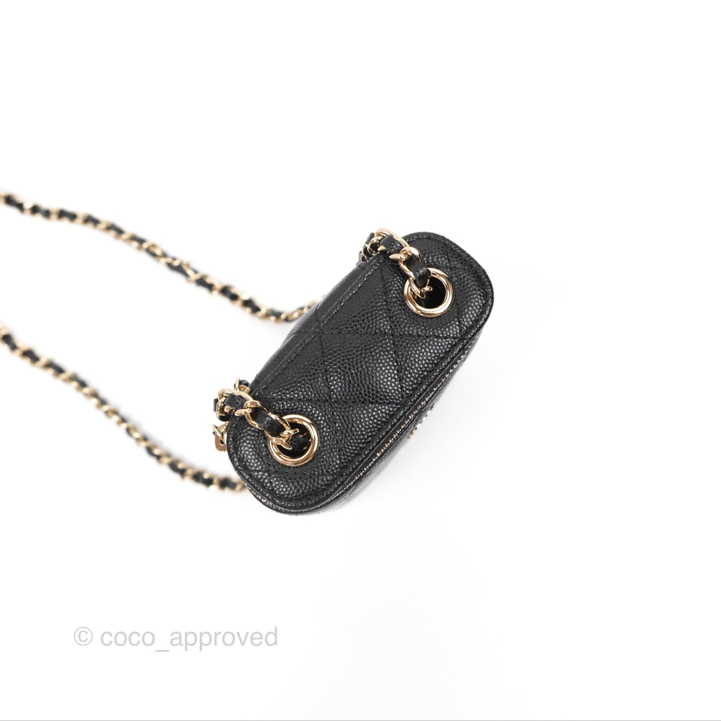 Chanel Classic Mini Vanity With Chain Black Caviar Gold Hardware