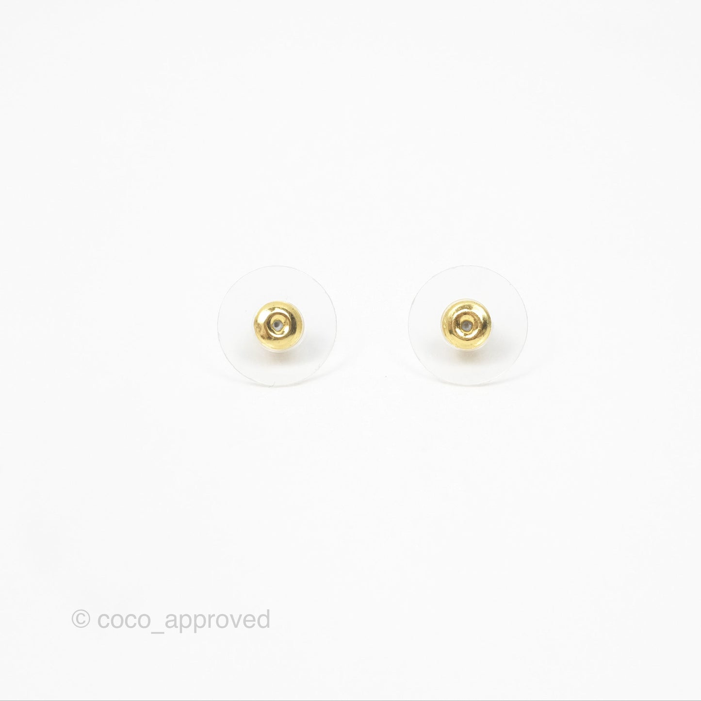 Chanel CC Crystal Woven Chain Black Round Earrings Gold Tone 24V