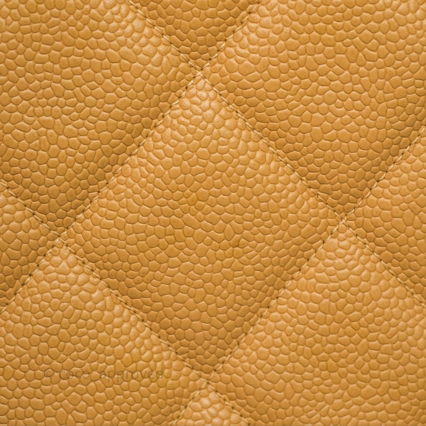 Chanel Vintage CC Quilted Tote Dark Beige Caviar 24K Gold Hardware