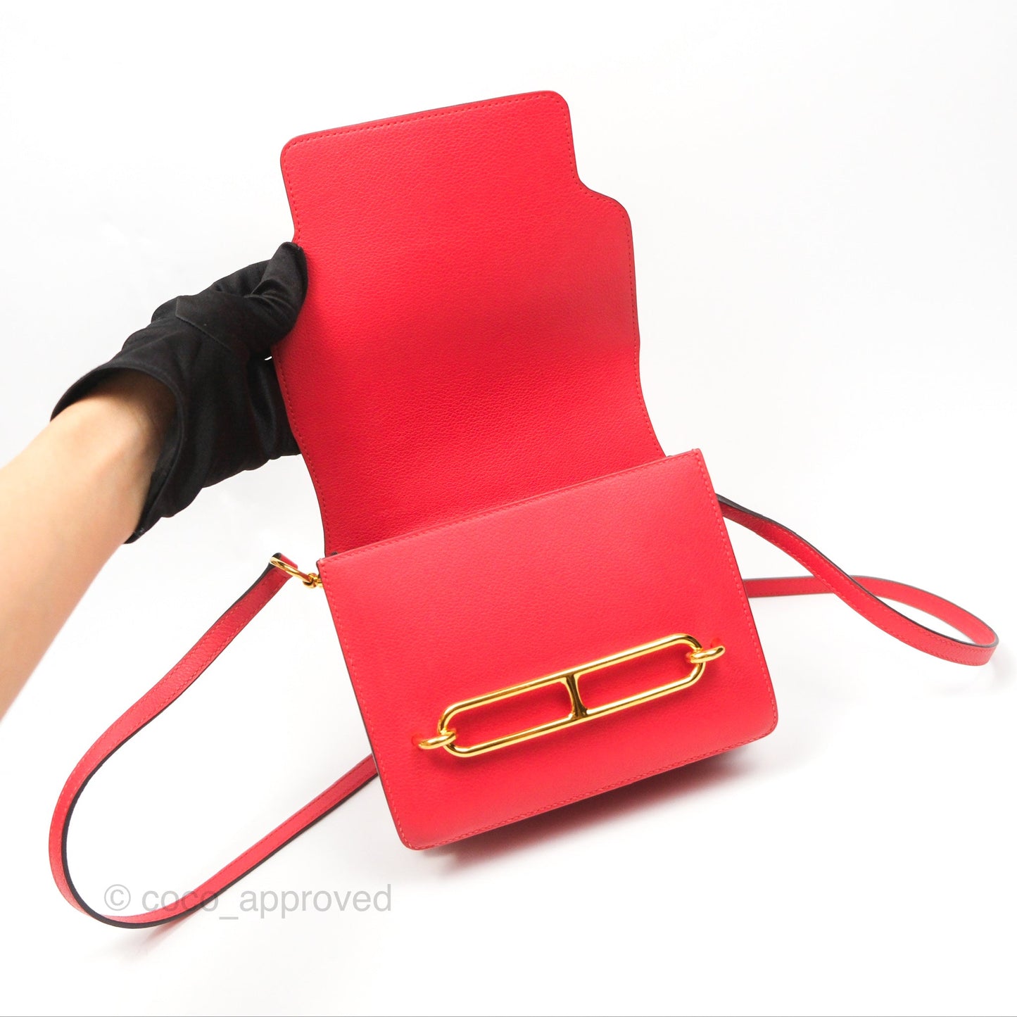 Hermès Roulis Mini 18 Rouge De Coeur Evercolor Permabrass Hardware