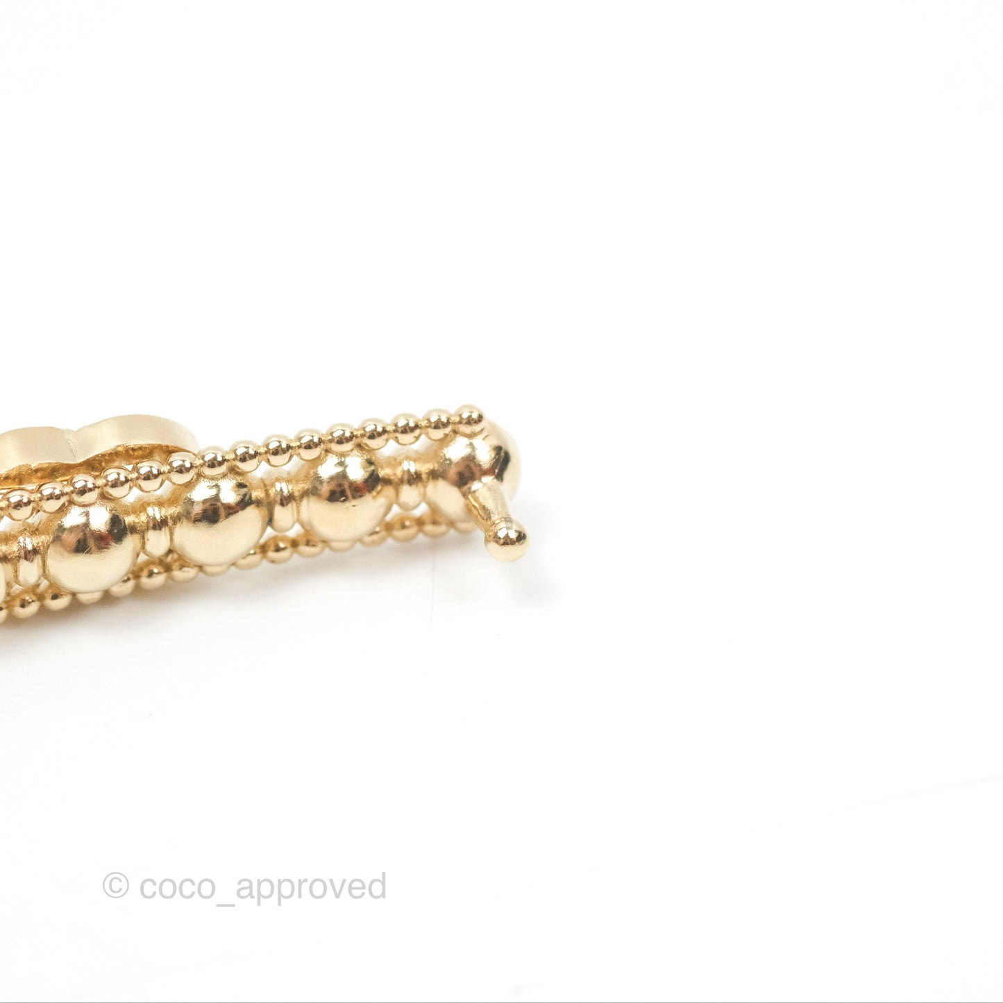 Chanel CC Crystal Bead Hair Clip Gold Tone 22C