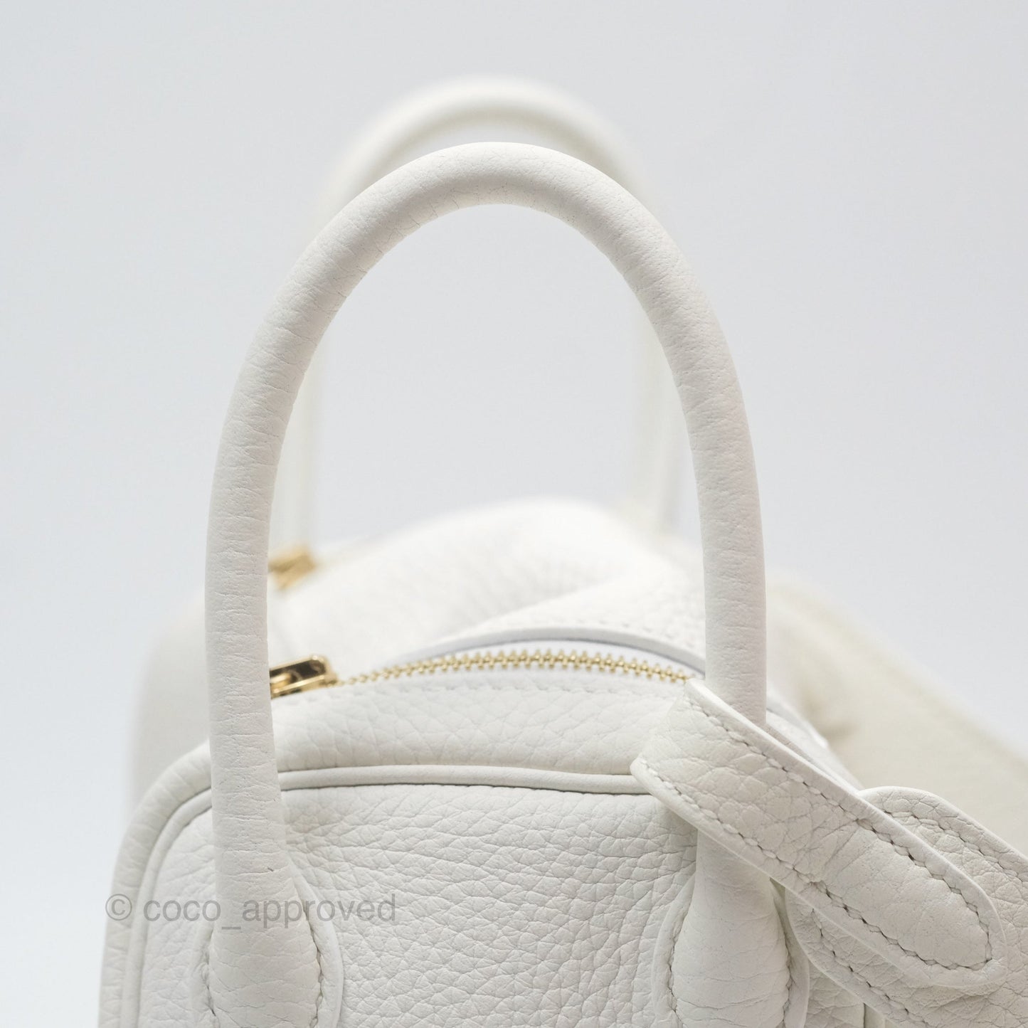 Hermès Mini Lindy 20 New White 0U Clemence Gold Hardware
