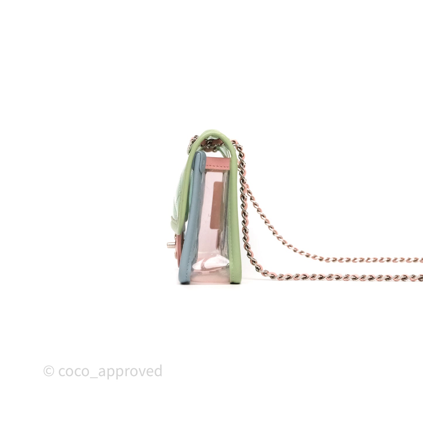 Chanel Coco Splash PVC Mini Flap Bag Blue/Green/Pink Silver Hardware