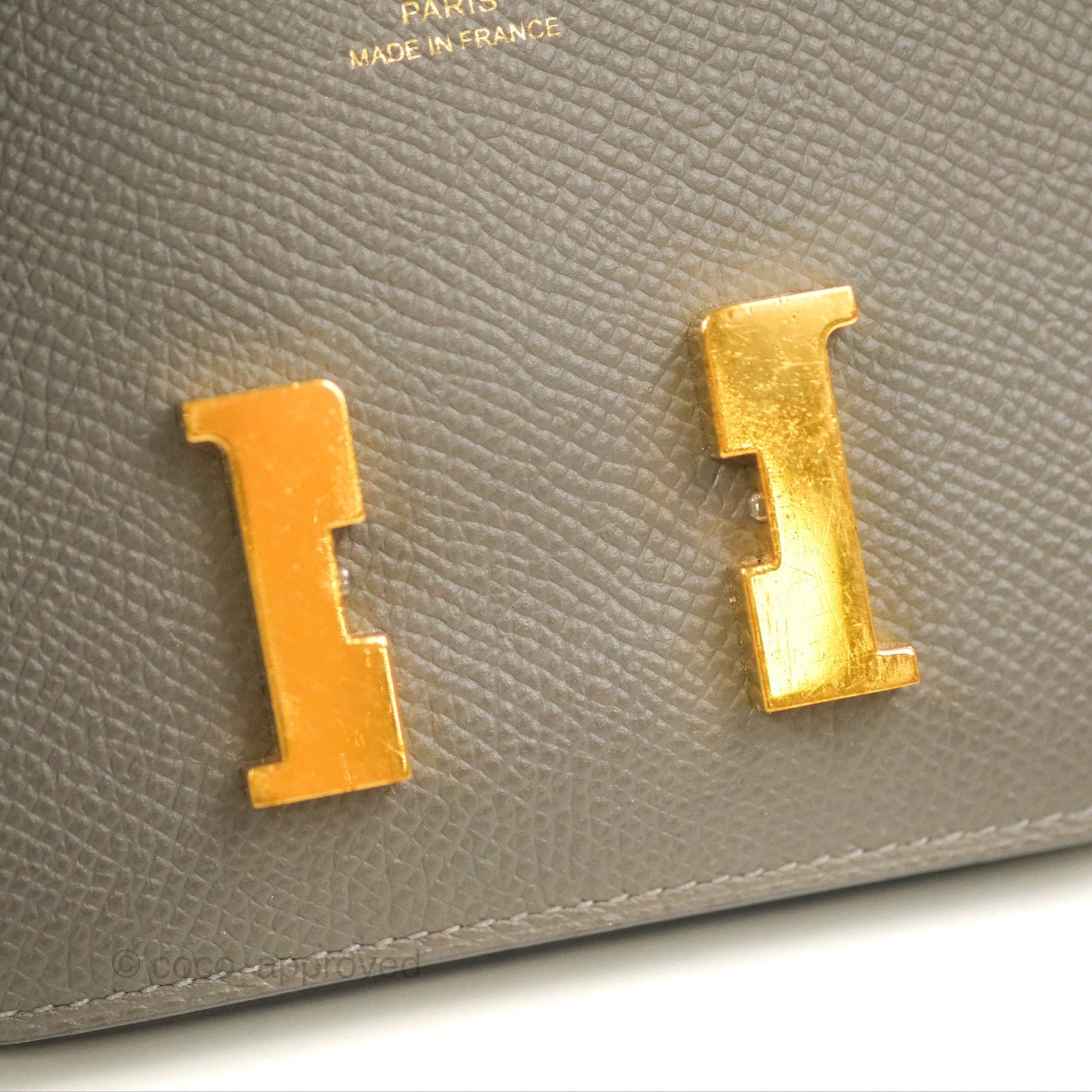 Hermès Constance Slim Wallet Gris Meyer 0L Epsom Gold Hardware