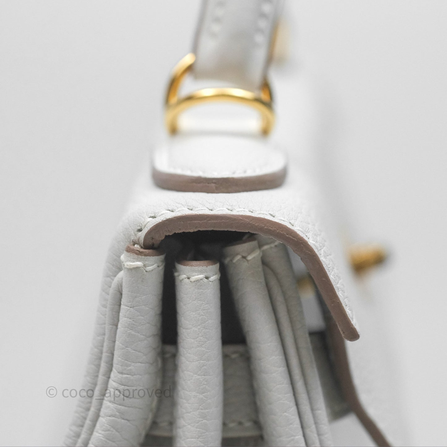 Hermès Kelly II 28 Retourne Gris Pale M4 Togo Gold Hardware