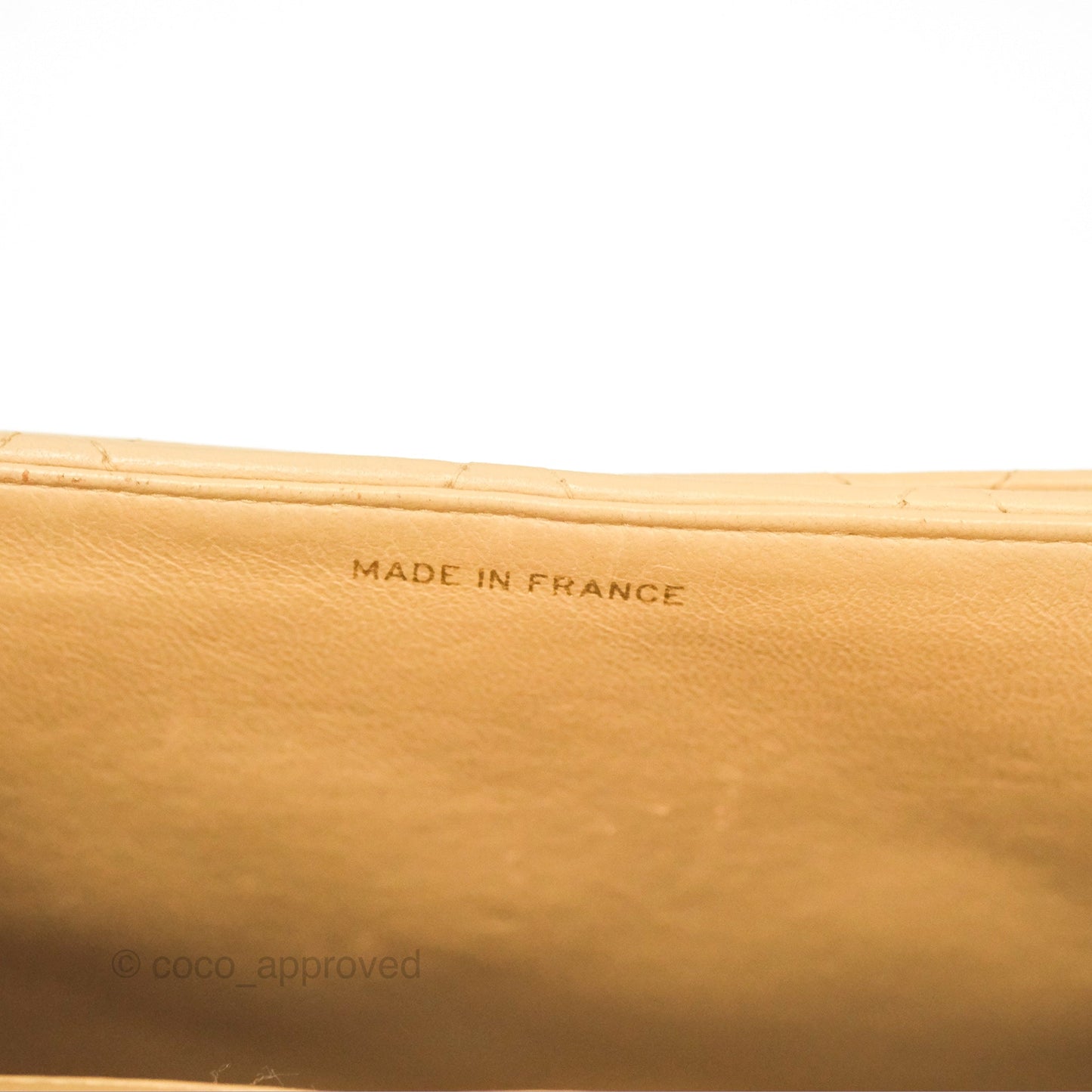 Chanel Vintage Round Flap Bag Quilted Beige Lambskin Gold Hardware