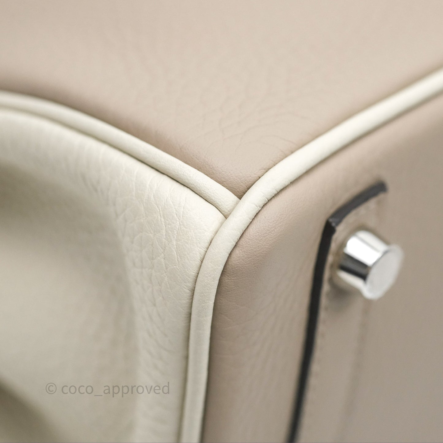 Hermès Birkin 25 Special Order Retourne Gris Tourterelle 81 / Beton 8L Clemence Brushed Palladium Hardware