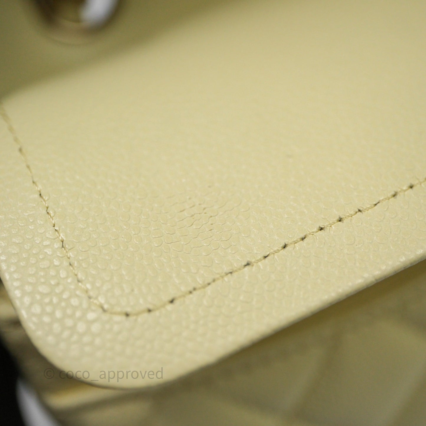 Chanel Small Classic Quilted Flap Yellow Caviar Gold Hardware