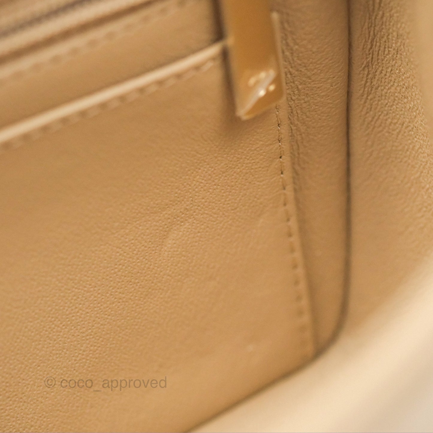 Chanel Mini Rectangular Quilted Beige Lambskin Gold Hardware