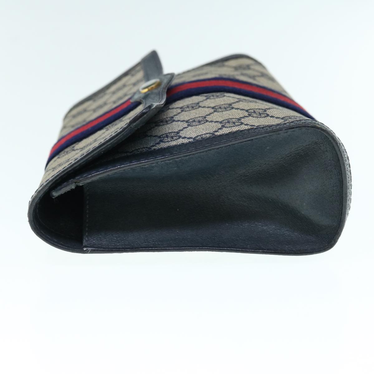 GUCCI GG Supreme Sherry Line Clutch Bag Navy Red 89 01 006  63552