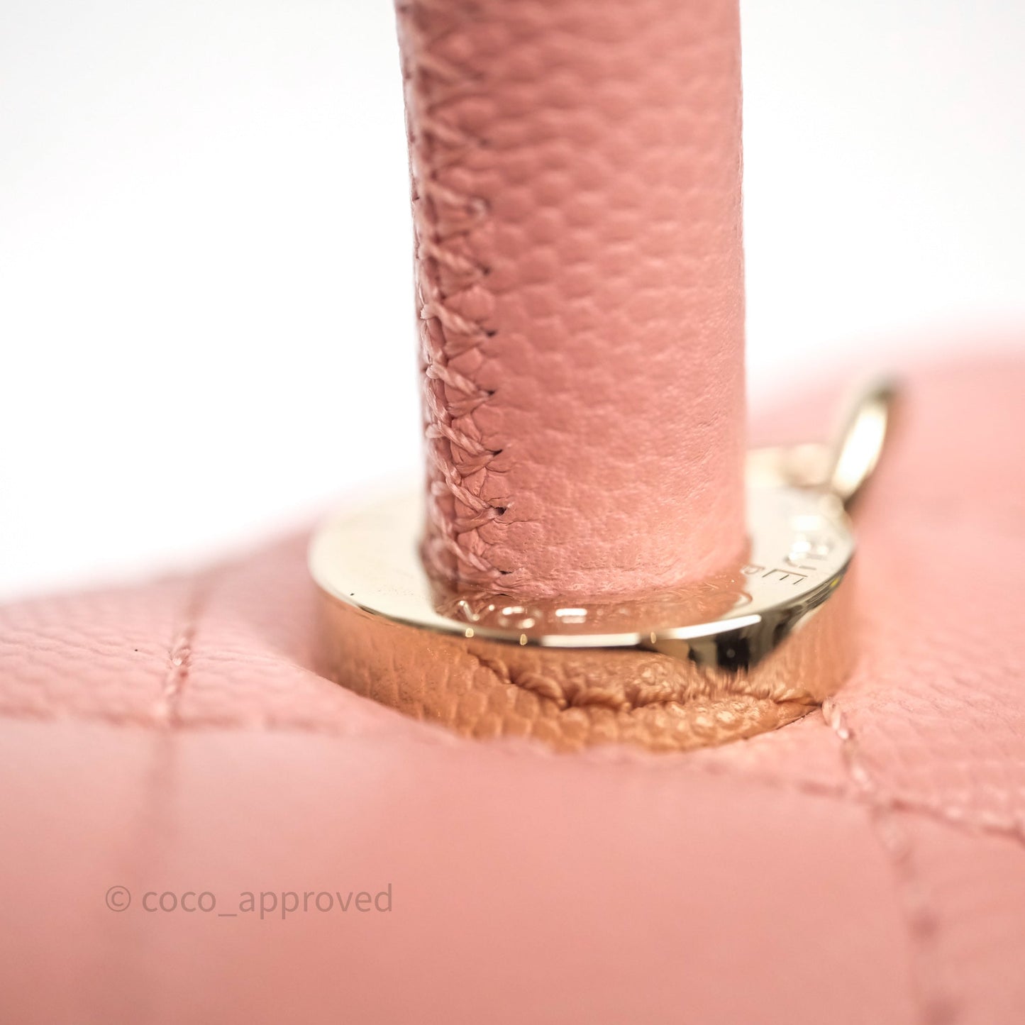 Chanel Small Coco Handle Quilted Pink Caviar Gold Hardware
