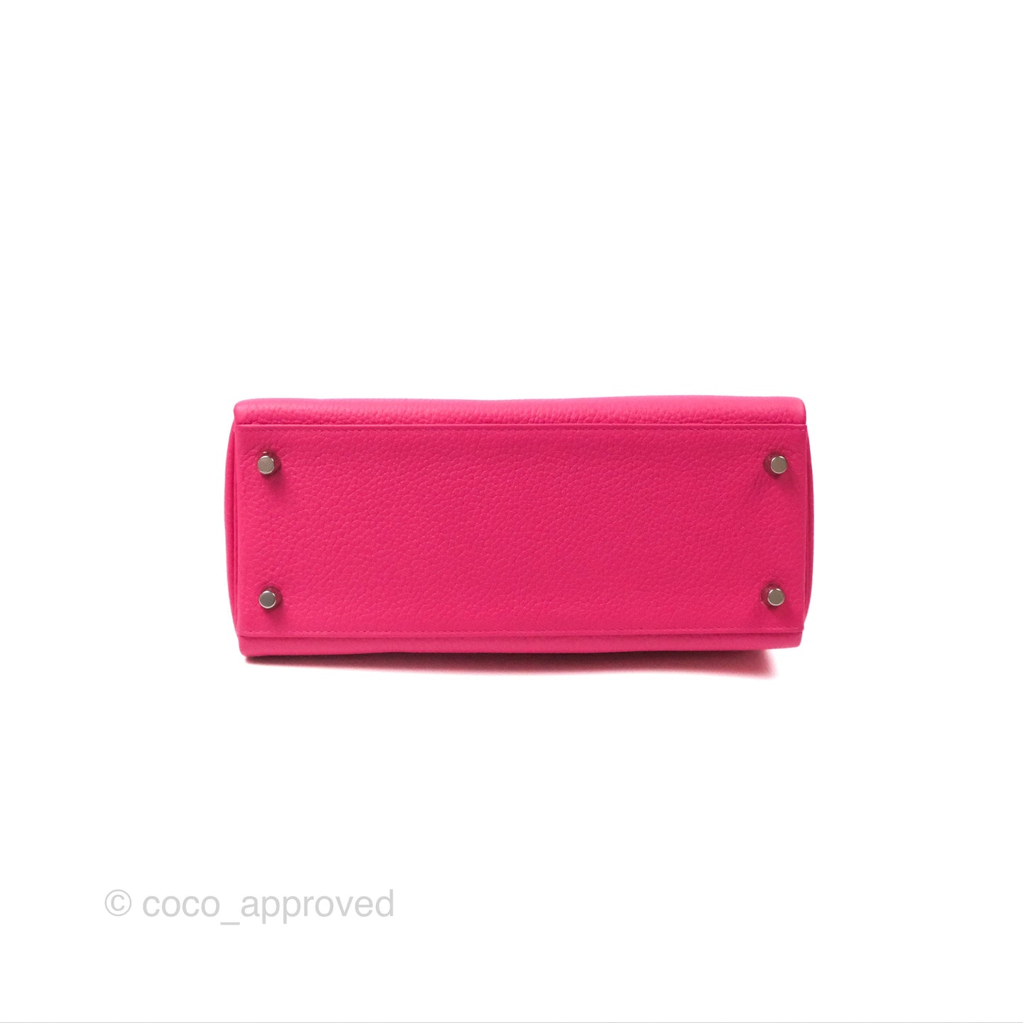 Hermès Retourne Kelly 28 Rose Shocking Clemence Palladium Hardware