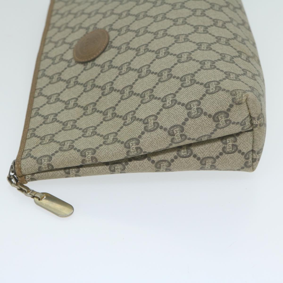 GUCCI GG Plus Supreme Clutch Bag PVC Leather Beige  63606