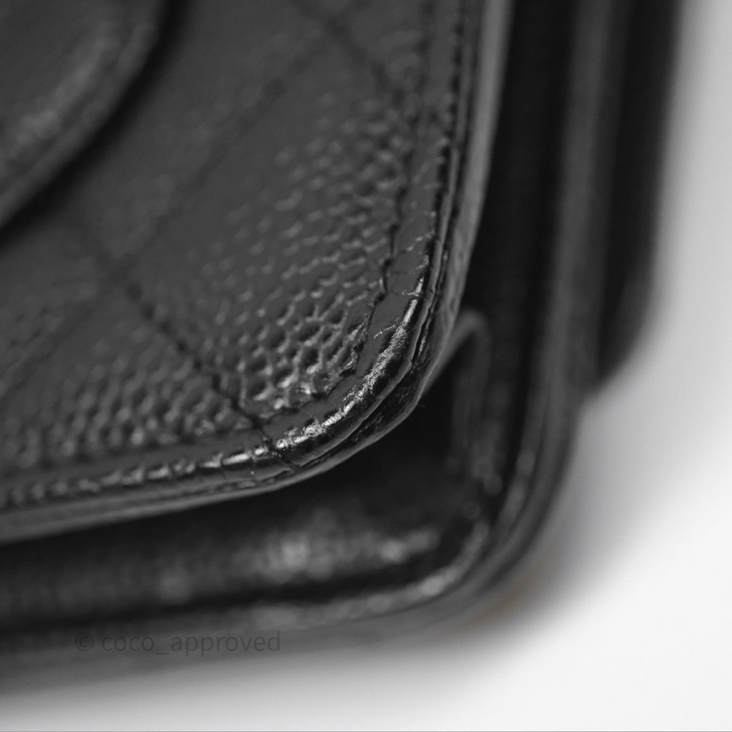 Chanel Quilted Classic Wallet on Chain WOC Black Caviar Silver Hardware