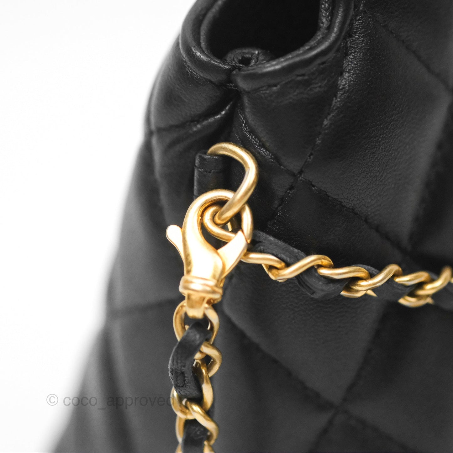 Chanel Clutch With Chain Black Lambskin Gold Hardware 23A