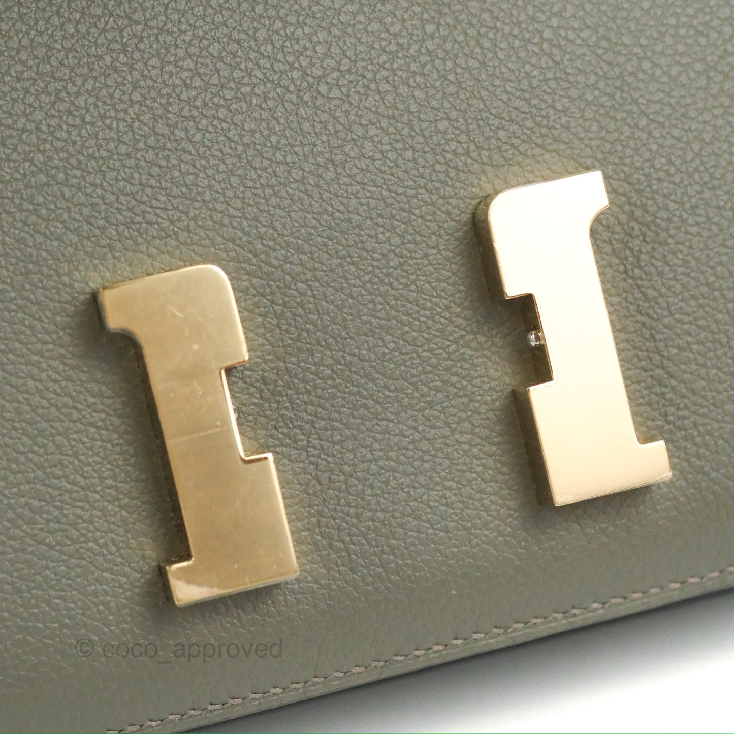 Hermès Constance Mini 18cm with Mirror Gris Meyer 0L/Gris Pale M4 Evercolor Gold Hardware