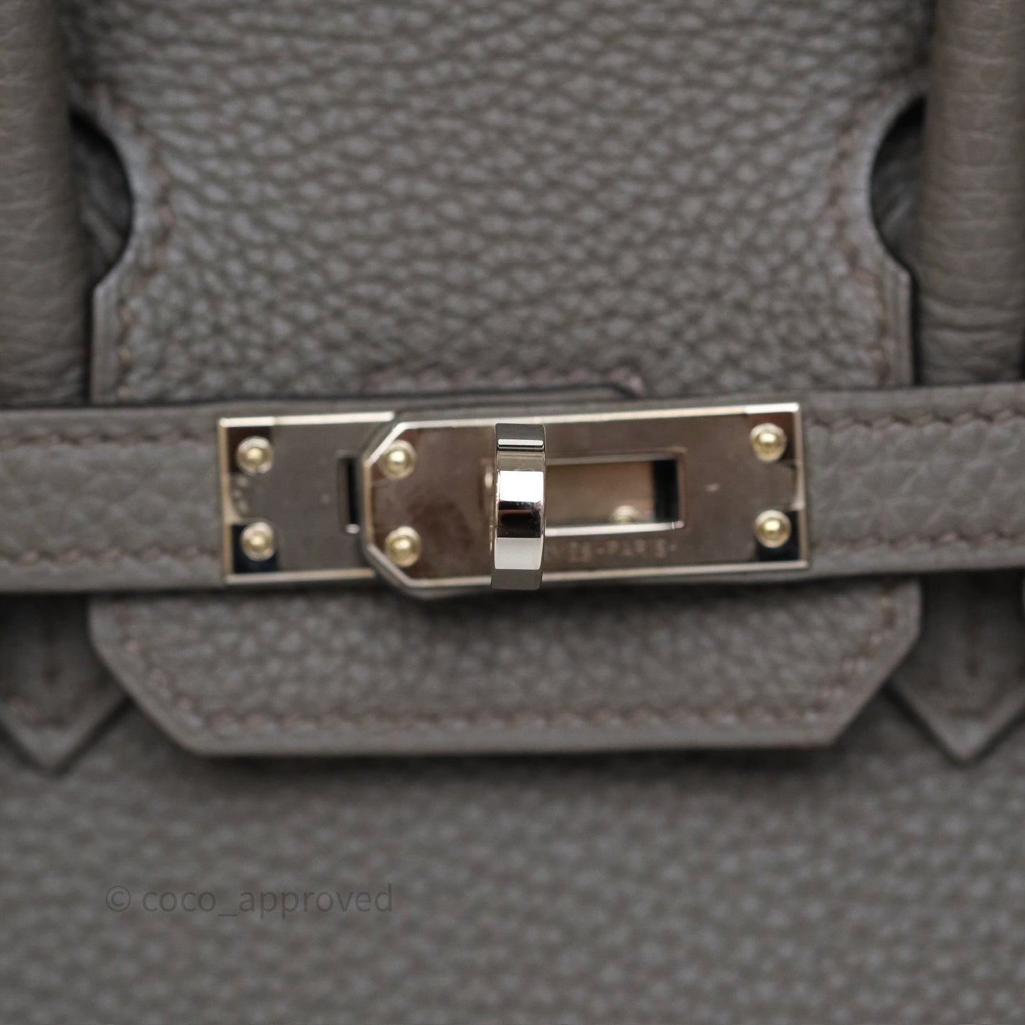 Hermès Birkin 25 Retourne Gris Etain 8F Togo Palladium Hardware