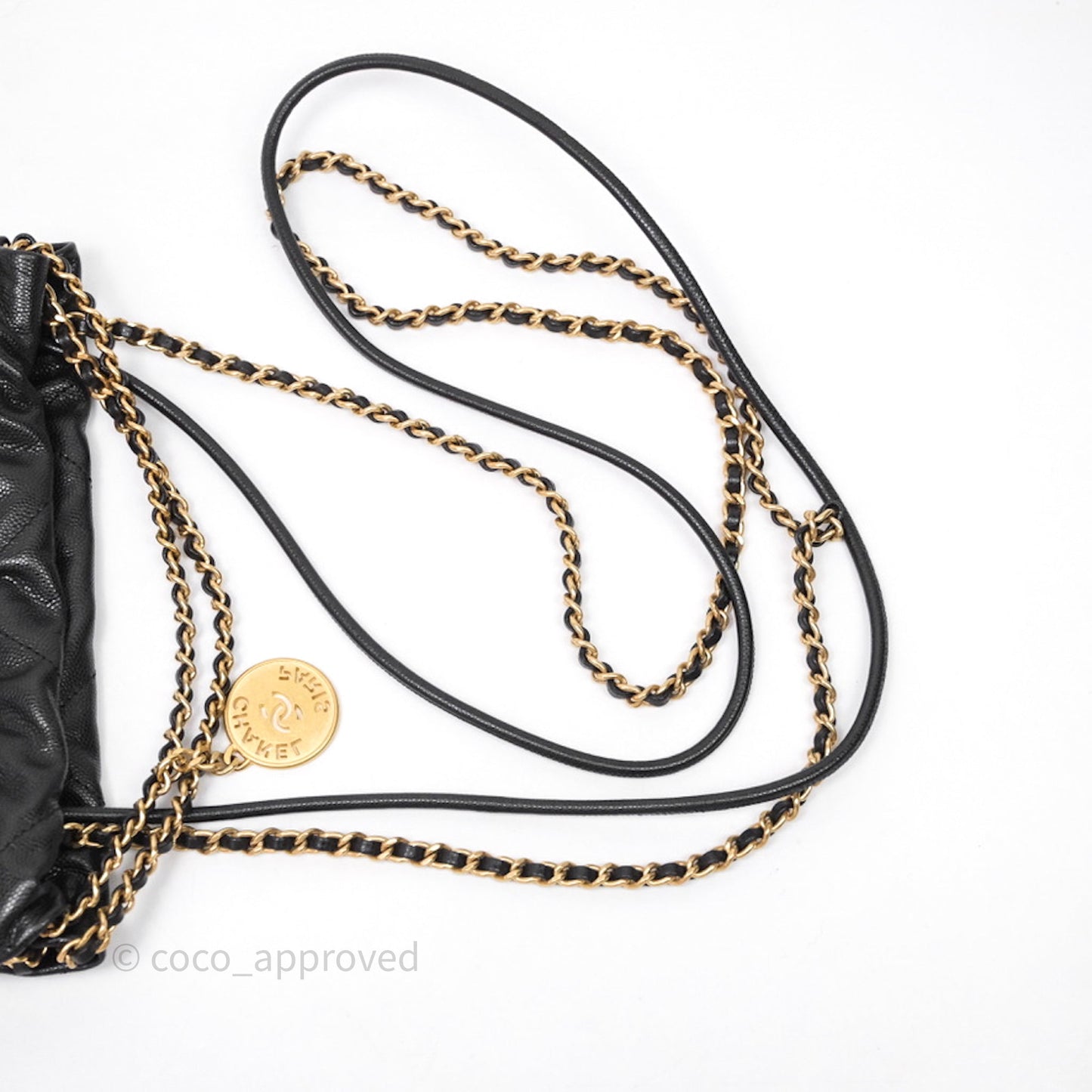 Chanel 22 Mini Black Caviar Aged Gold Hardware