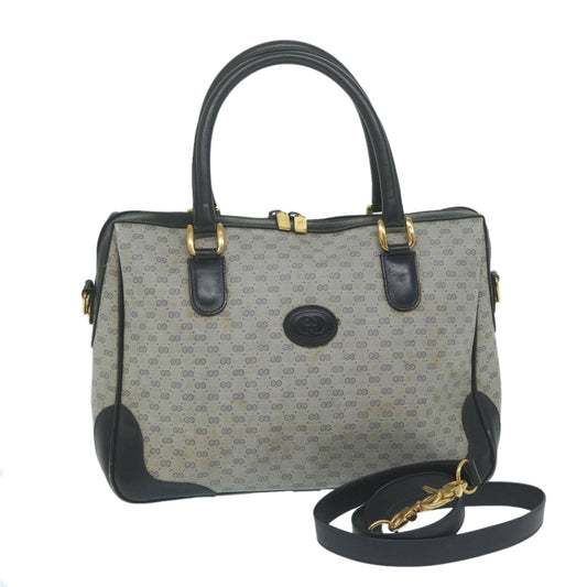 GUCCI Micro GG Supreme Boston Bag PVC Leather Navy 002 58 0033  63666