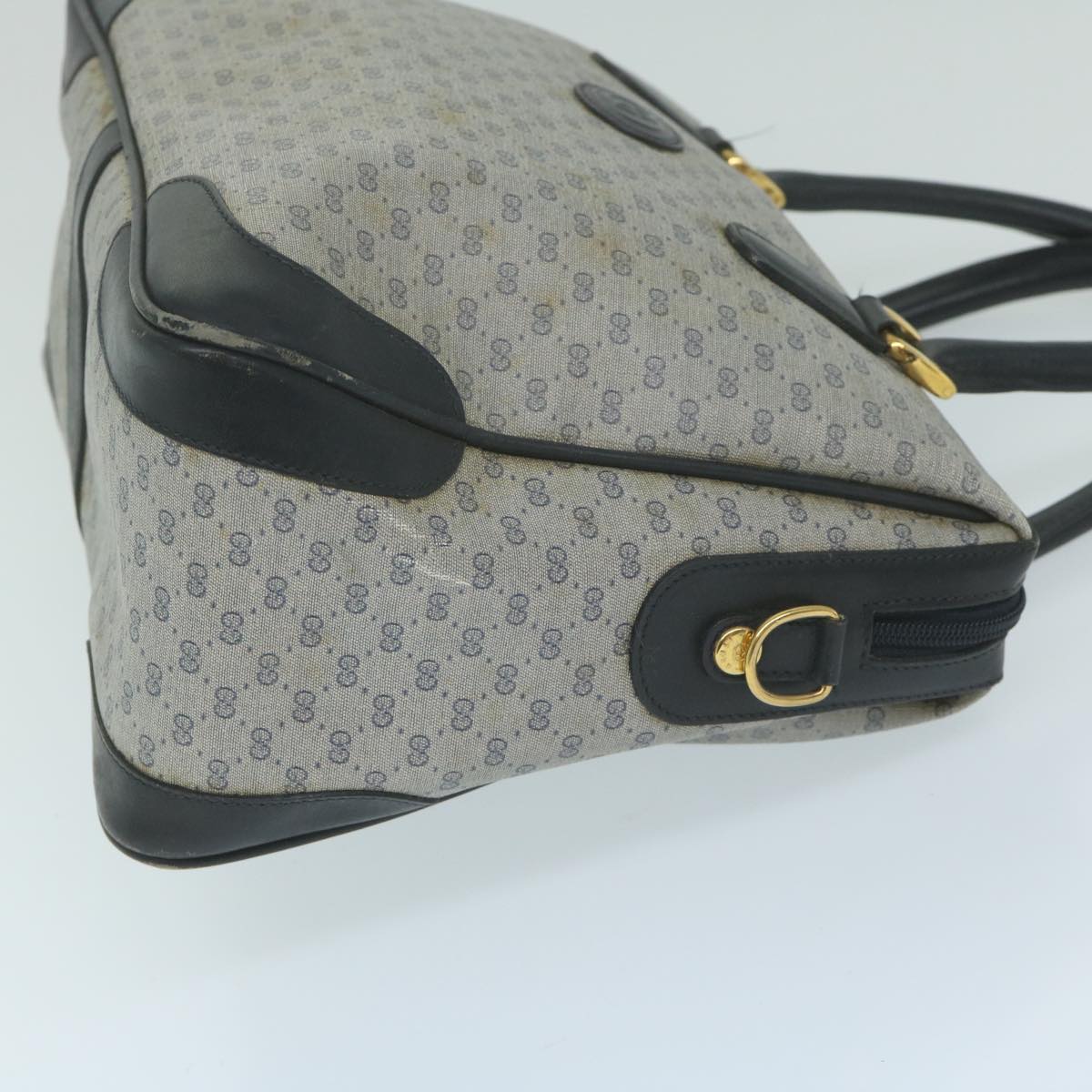 GUCCI Micro GG Supreme Boston Bag PVC Leather Navy 002 58 0033  63666