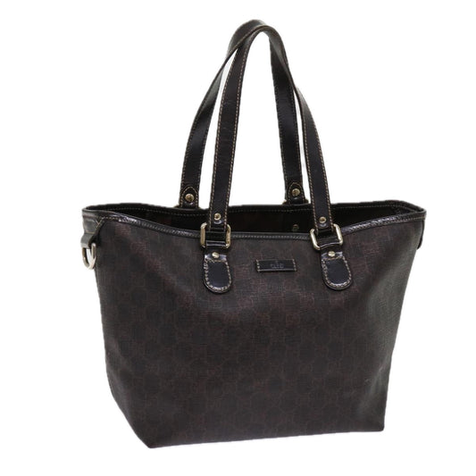 GUCCI GG Supreme Tote Bag PVC Leather Dark Brown 189896  63687