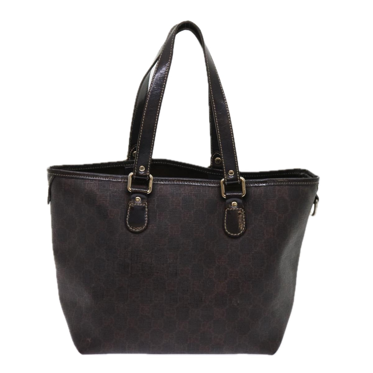 GUCCI GG Supreme Tote Bag PVC Leather Dark Brown 189896  63687