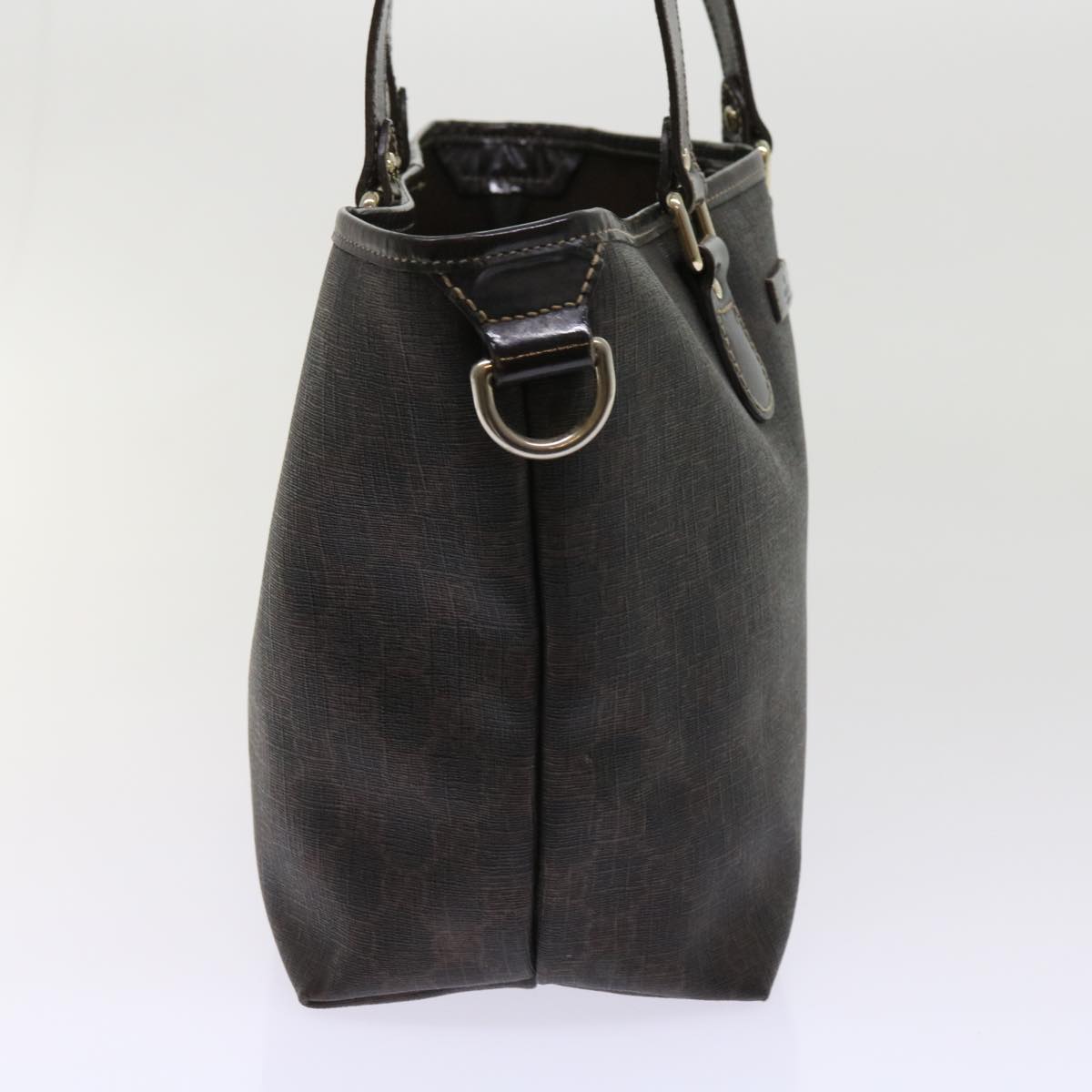 GUCCI GG Supreme Tote Bag PVC Leather Dark Brown 189896  63687