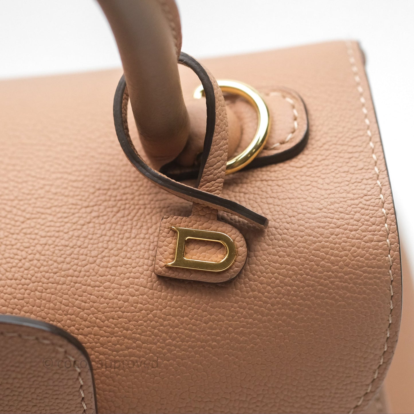 Delvaux Mini Brillant Bag Vison Grained Calfskin Gold Hardware with Twilly