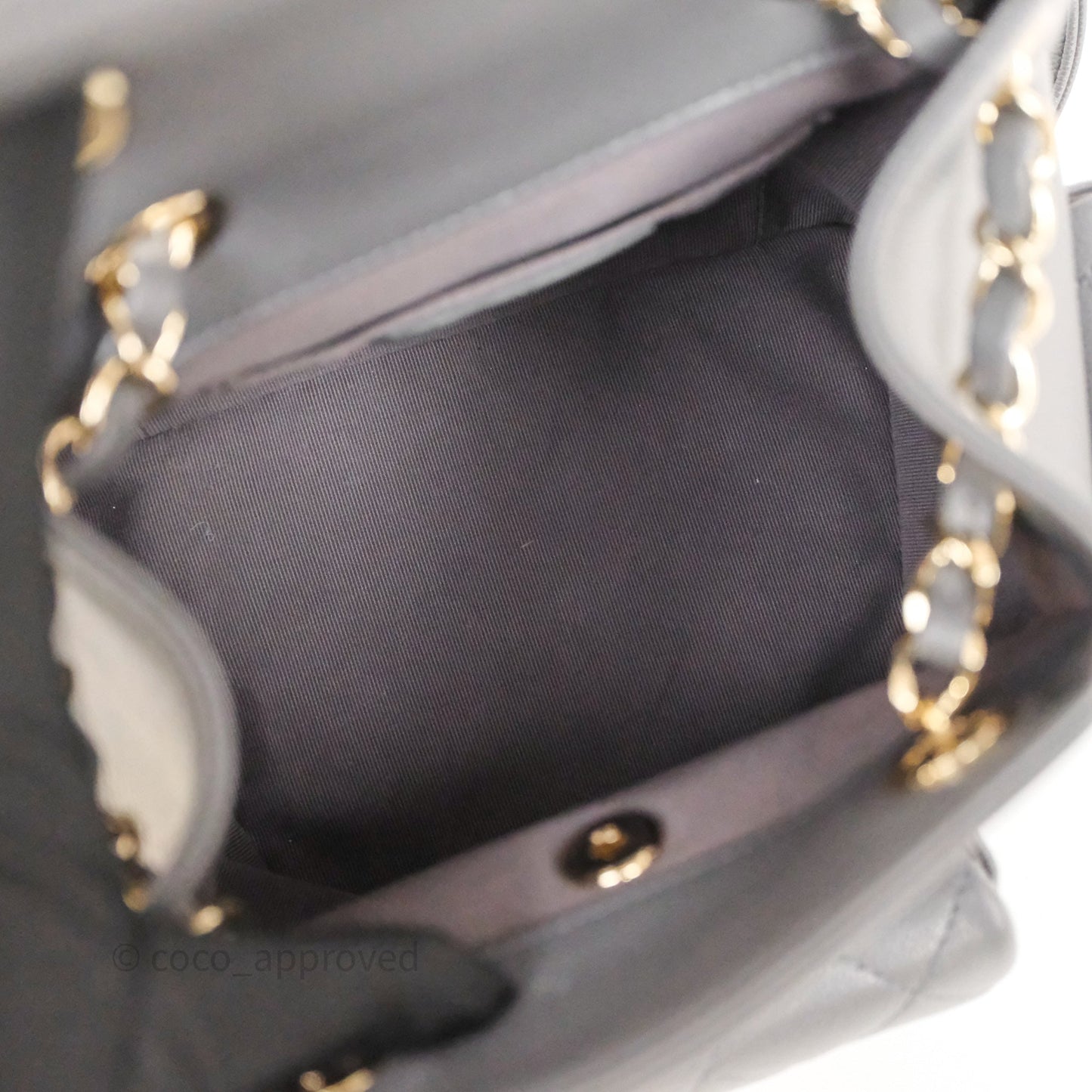 Chanel Small Duma Backpack Dark Grey Caviar Gold Hardware 23K