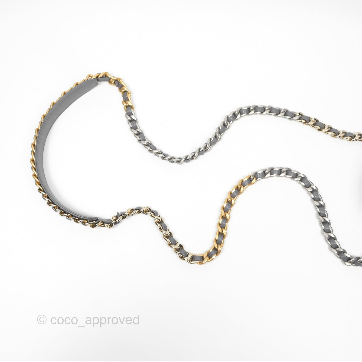 Chanel 19 Round Clutch With Chain Grey Mixed Hardware