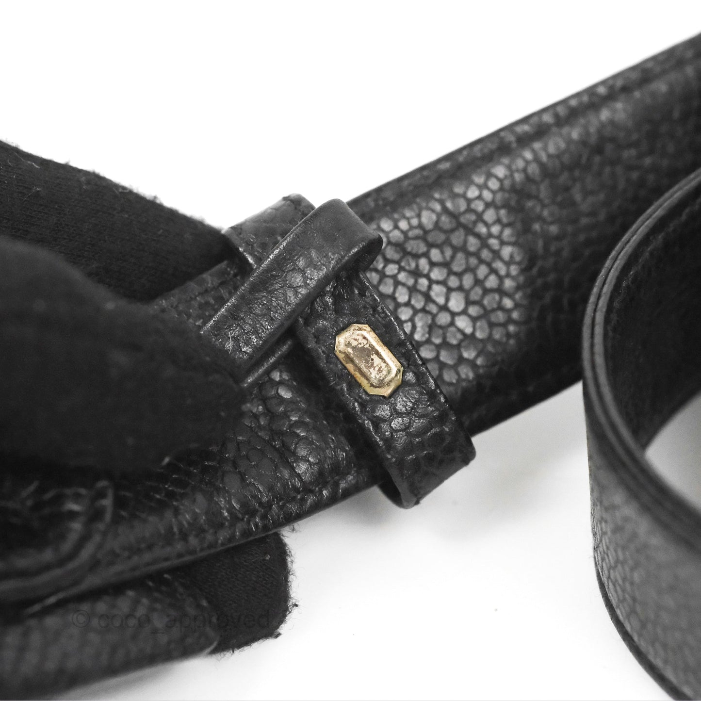 Chanel Vintage Belt Bag Quilted Black Caviar 24K Gold Hardware