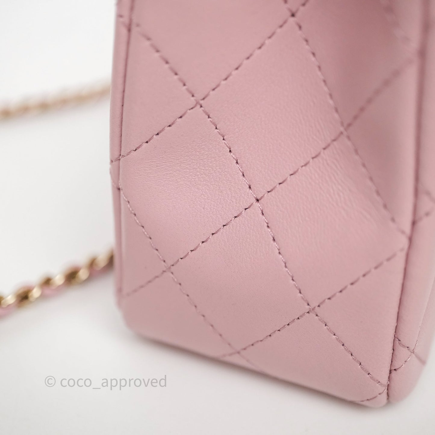 Chanel Top Handle Mini Rectangular Flap Lilac Pink Lambskin Gold Hardware