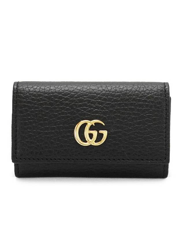 Luxury Gucci Trending 2025 GG Marmont Leather Key Holder Black