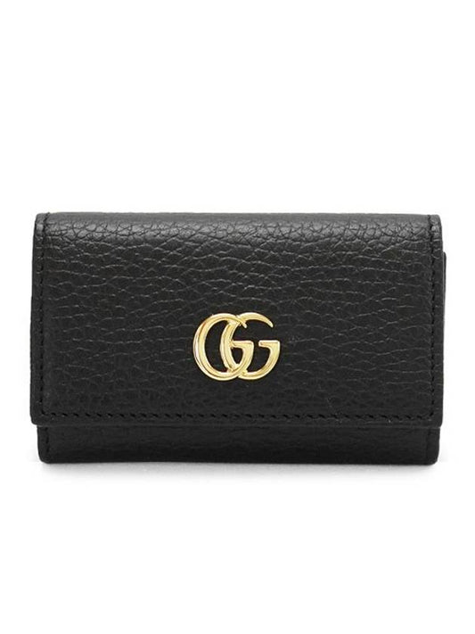 Luxury Gucci Trending 2025 GG Marmont Leather Key Holder Black