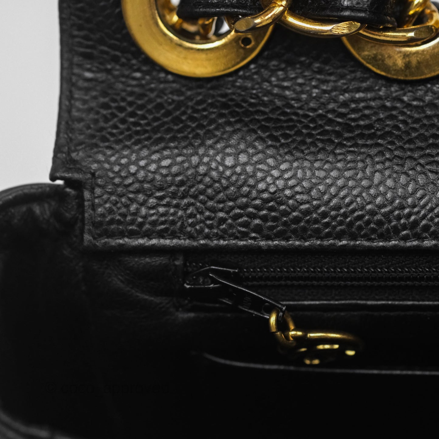Chanel Vintage Jumbo Single Flap Black Caviar 24K Gold Hardware