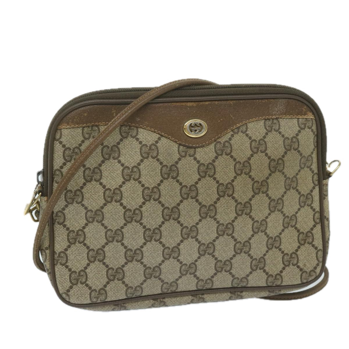 GUCCI GG Supreme Shoulder Bag PVC Leather Beige 56 02 068  63794