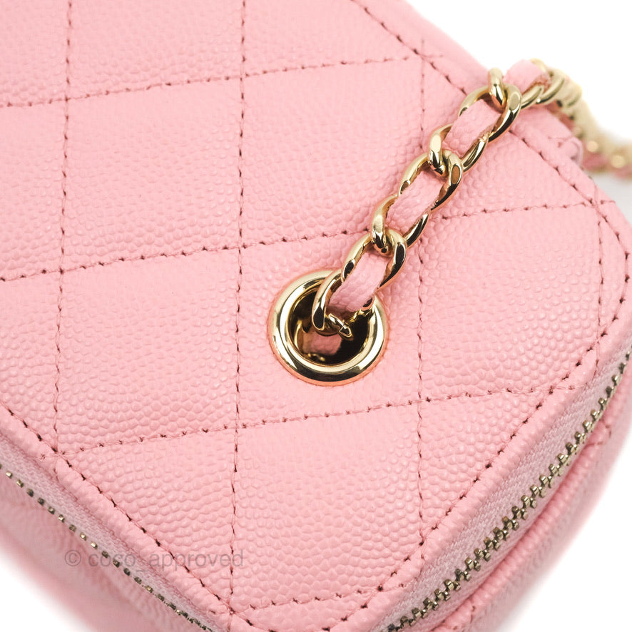 Chanel Vanity with Chain Pink Caviar Gold Hardware