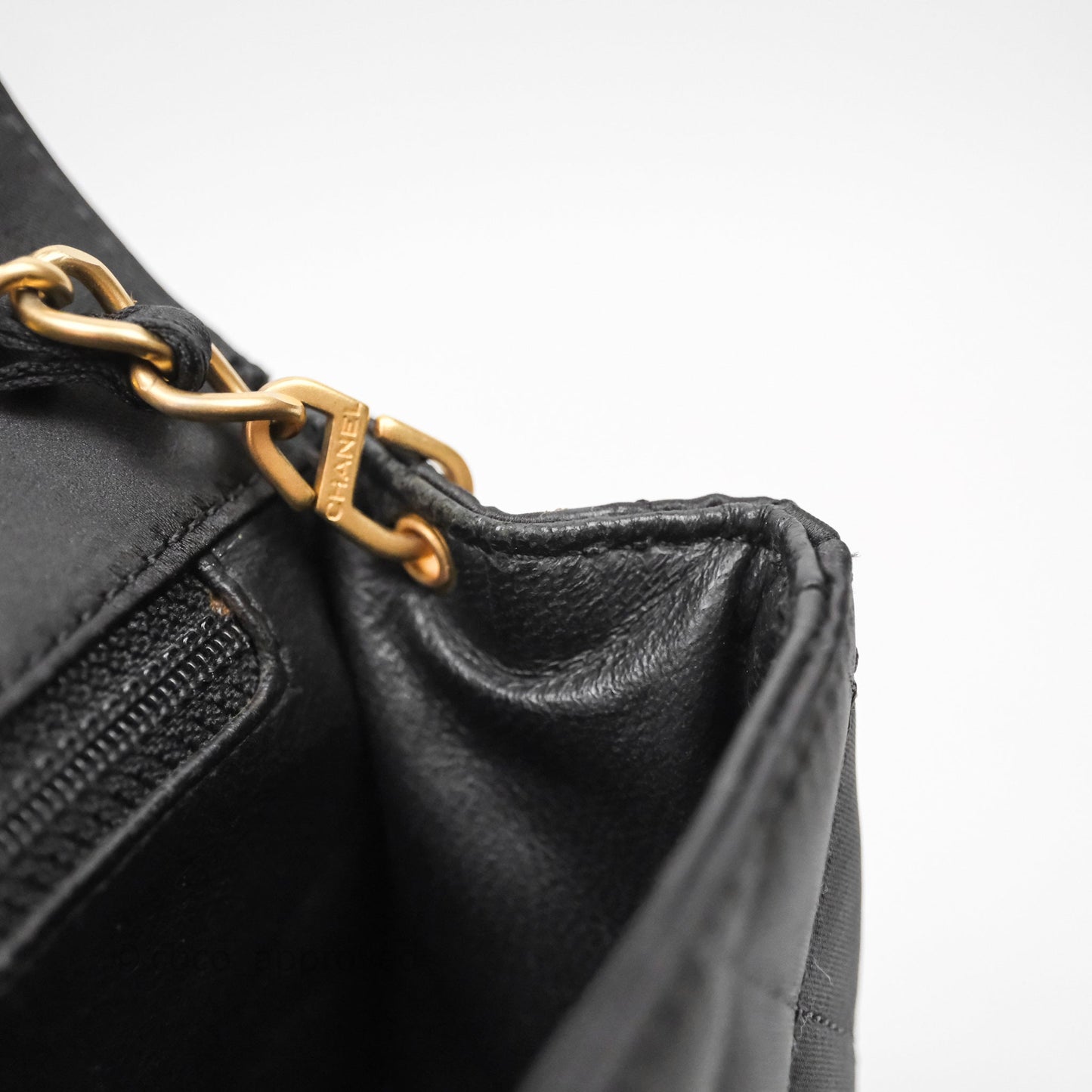 Chanel Vintage Mini Rectangular Black Satin Matte Gold Hardware