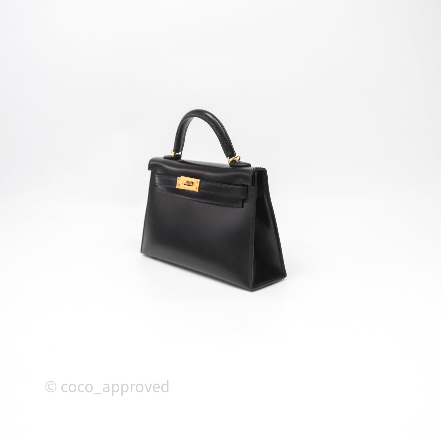 Hermès Mini Kelly II Black Noir 89 Box Leather Gold Hardware