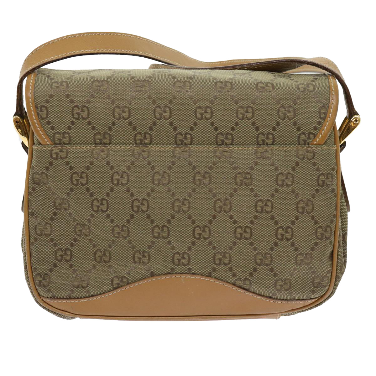 GUCCI GG Canvas Shoulder Bag Khaki 007 2854 0246  63803