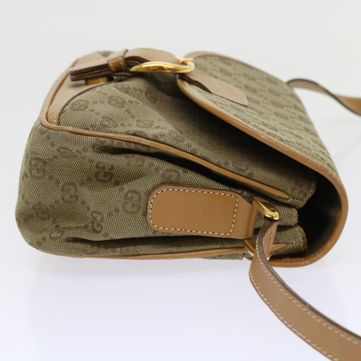 GUCCI GG Canvas Shoulder Bag Khaki 007 2854 0246  63803