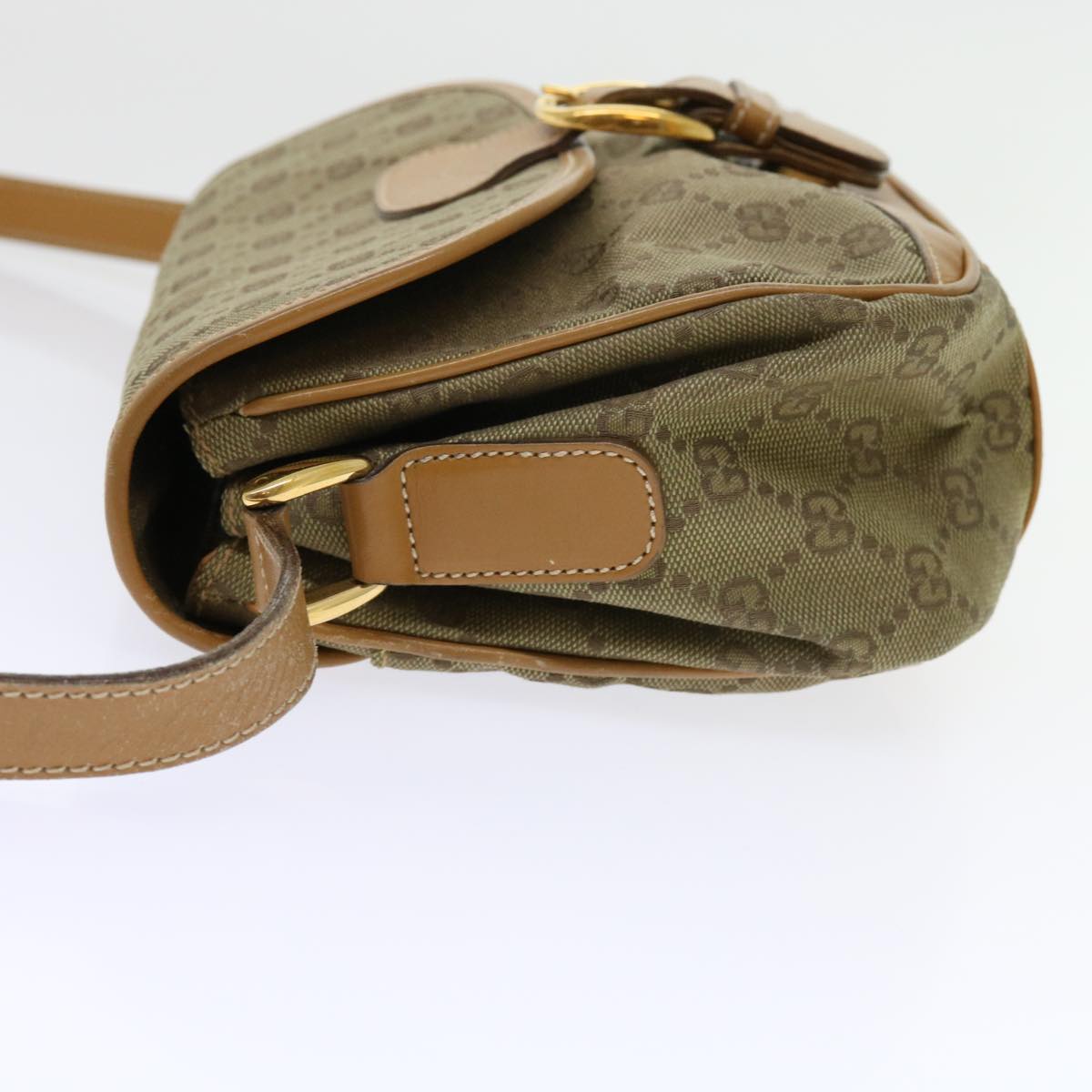 GUCCI GG Canvas Shoulder Bag Khaki 007 2854 0246  63803
