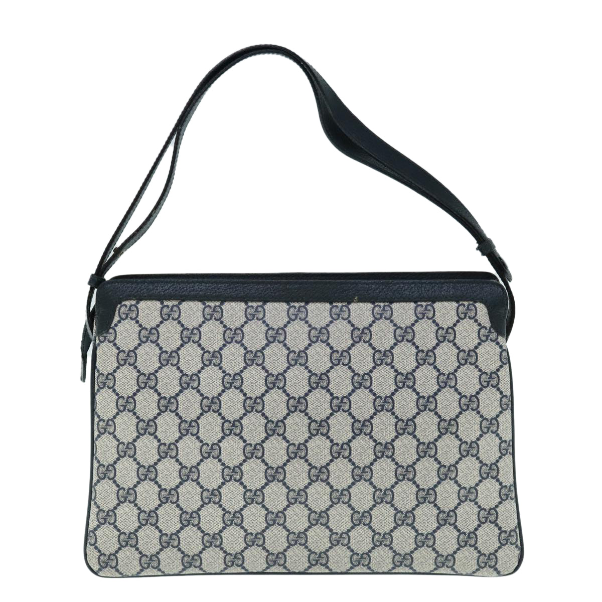 GUCCI GG Canvas Sherry Line Shoulder Bag PVC Navy Red  63811