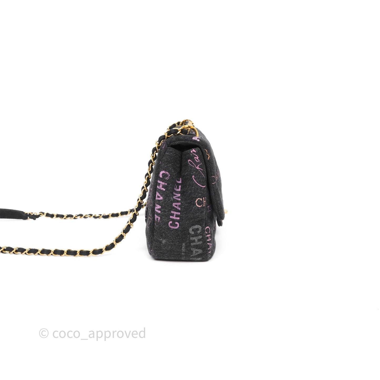 Chanel Large Denim Mood Flap Quilted Black Multicolor