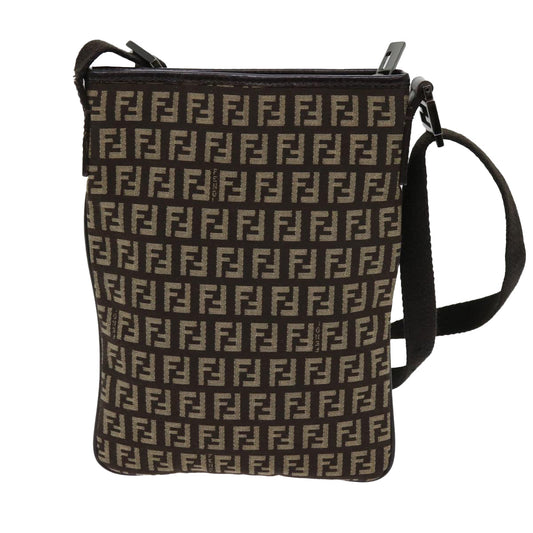 Luxury FendiZucchino Canvas Shoulder Bag Brown63817