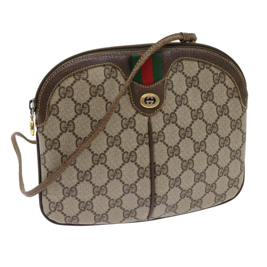 GUCCI GG Supreme Web Sherry Line Shoulder Bag Beige Red 904 02 047  63818